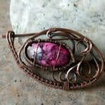Copper and resin Scarf Pin Celtic Style Brooch