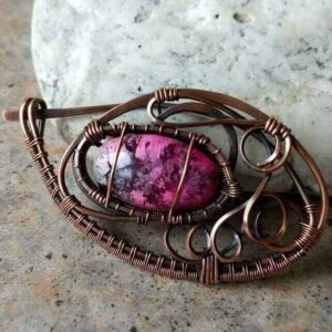 Copper and resin Scarf Pin Celtic Style Brooch - Image 1