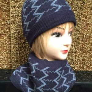 Navy ZigZag Neck Warmer - Image 1