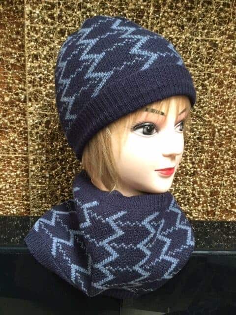 Navy ZigZag Neck Warmer
