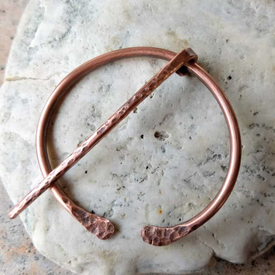 Copper Pennanular Scarf, Cowl, Shawl Pin Viking style