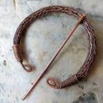 Copper Viking Weave Pennanular Scarf, Cowl, Shawl Pin