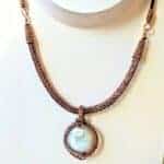 Viking weave necklace with freshwater pearl pendant