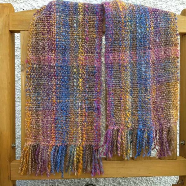 Handwoven scarf from handspun yarn - made in Shetland