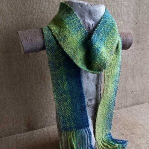Handwoven Skinny Scarf from handspun yarn - made in Shetland - Image 1