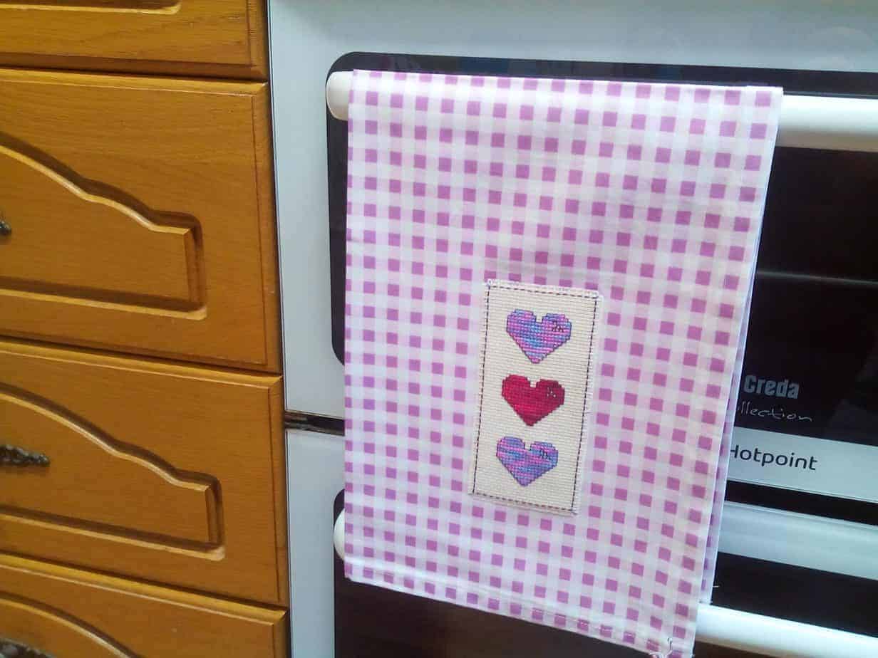 Triple Hearts Tea Towel - Image 1