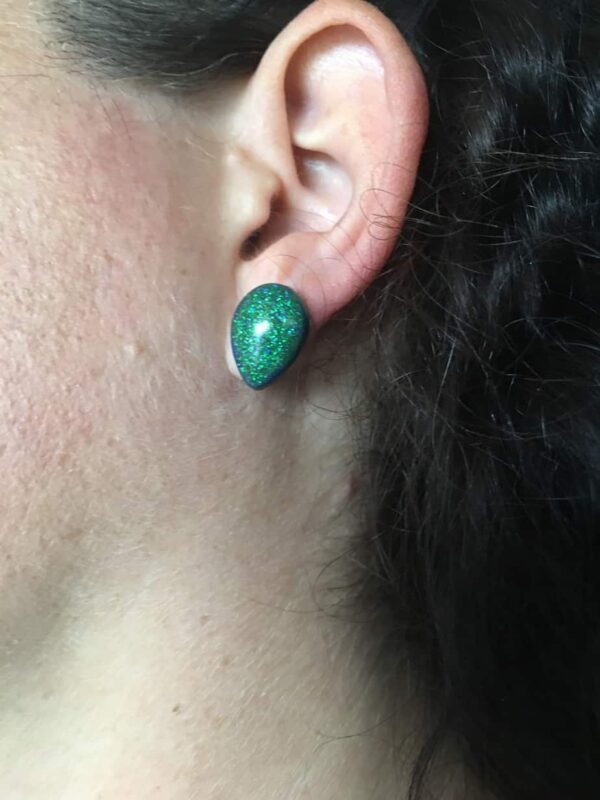 Aurora borealis inspired studs.