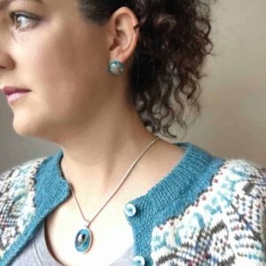 Sea blue resin beach pendants from Shetland. - Image 2