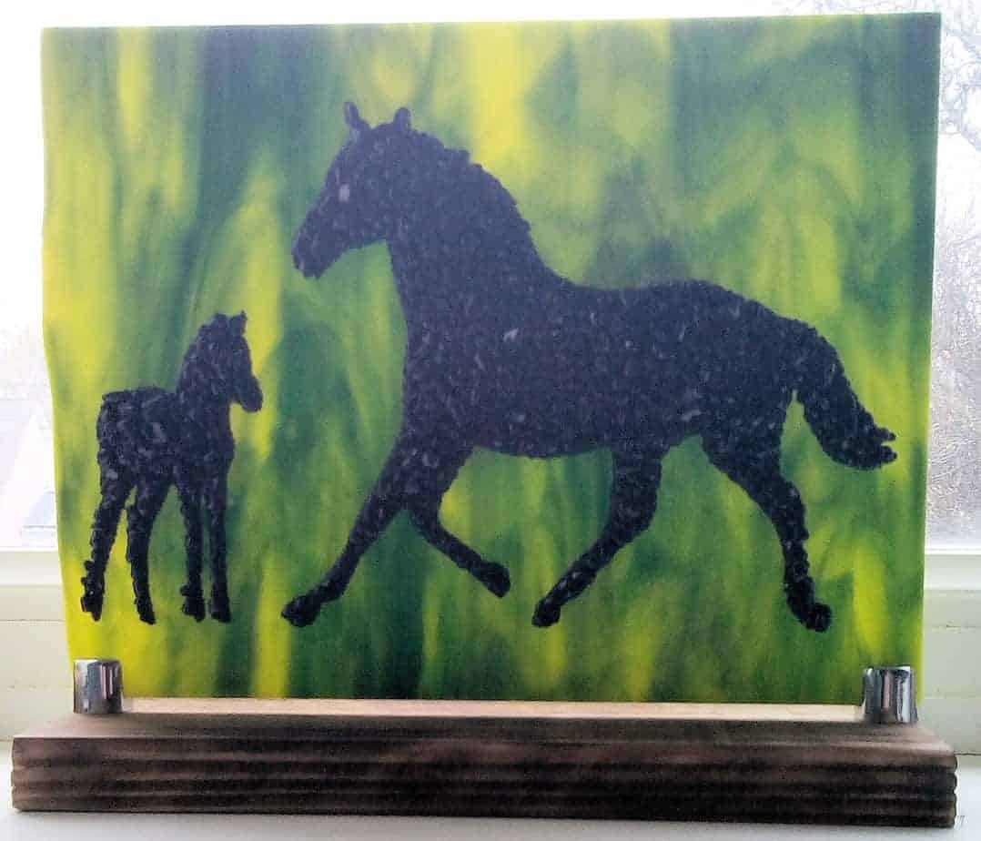 Fused glass Horse and Foal - Image 1