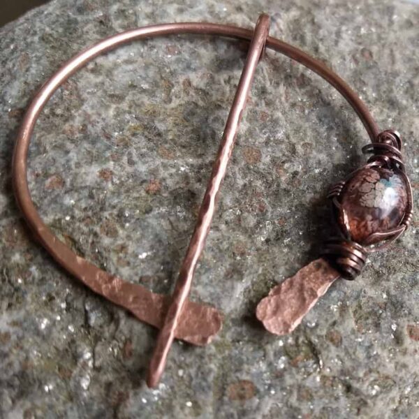 Copper Pennanular Scarf, Cowl, Shawl Pin Viking style