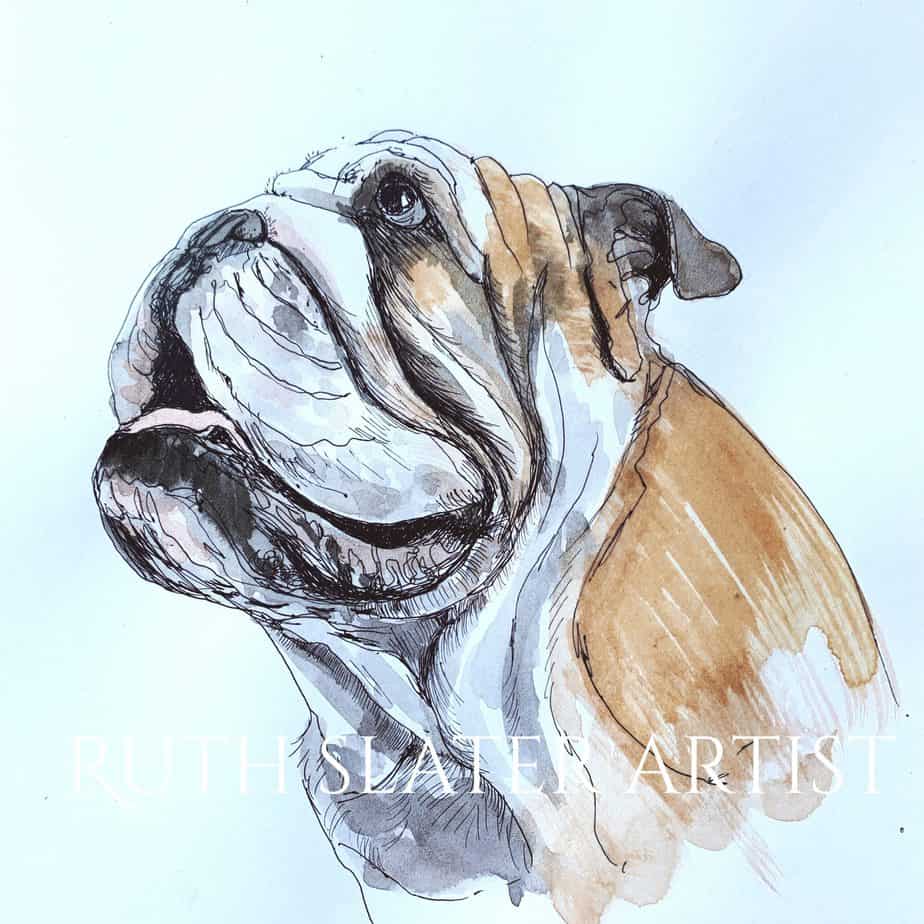 Old English Bulldog Dog Original - Image 1