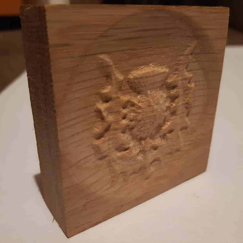 Thistle Engraving on Oak - Image 1