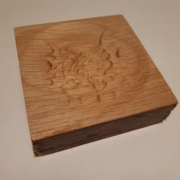 Thistle Engraving on Oak