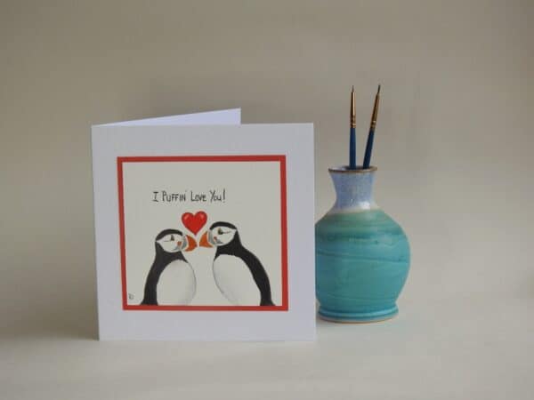 Original Watercolour Card - I Puffin Love You