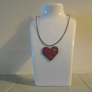 Love is in the Air Cross Stitched Heart Necklace - Image 1