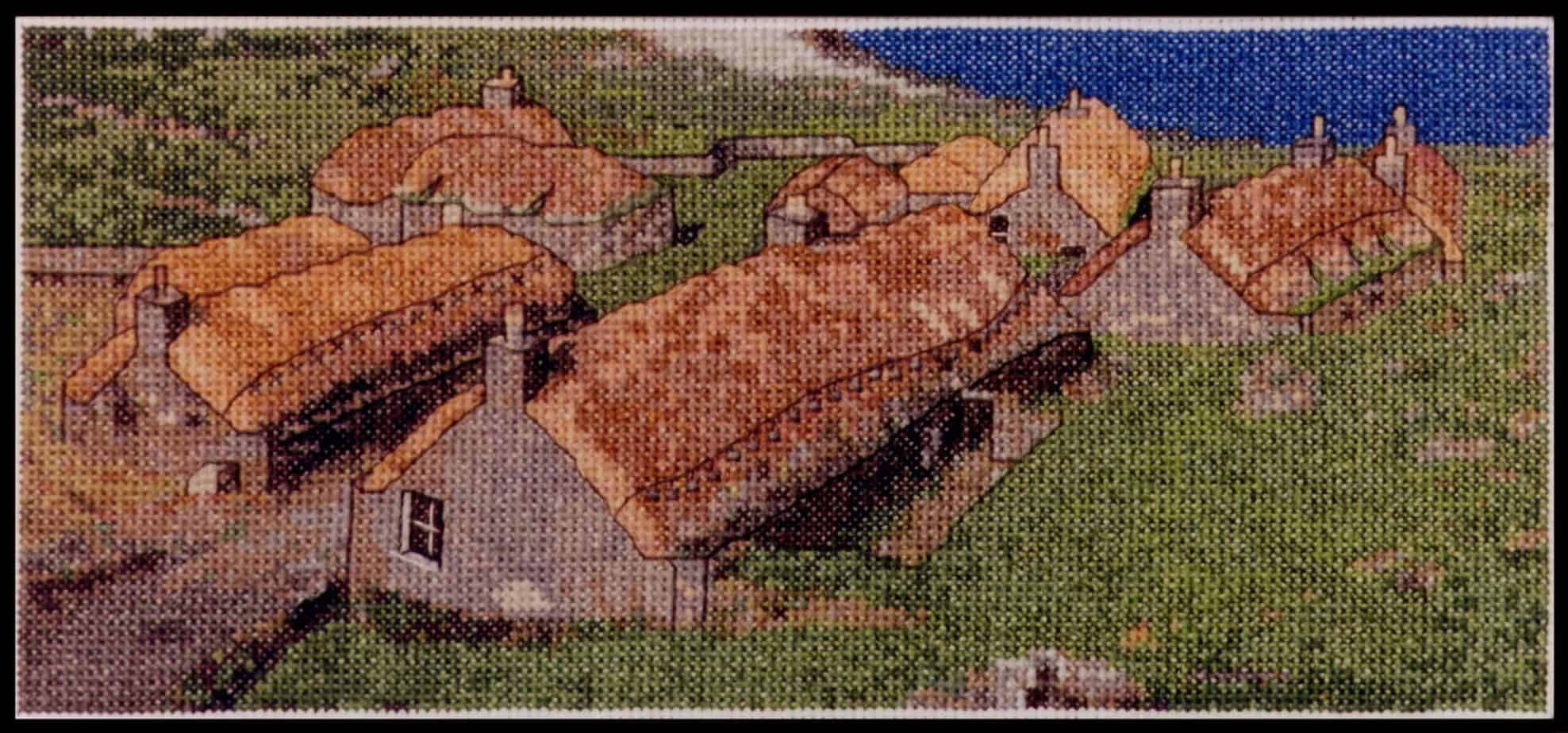 Cross Stitch Kit - Garenin Blackhouse Village - Image 1