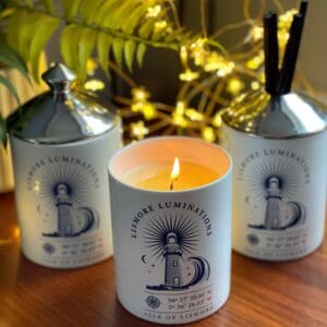 SOLASTA- The HEBRIDEAN- delux CANDLE with Ceramic jar and silver lid - Image 1