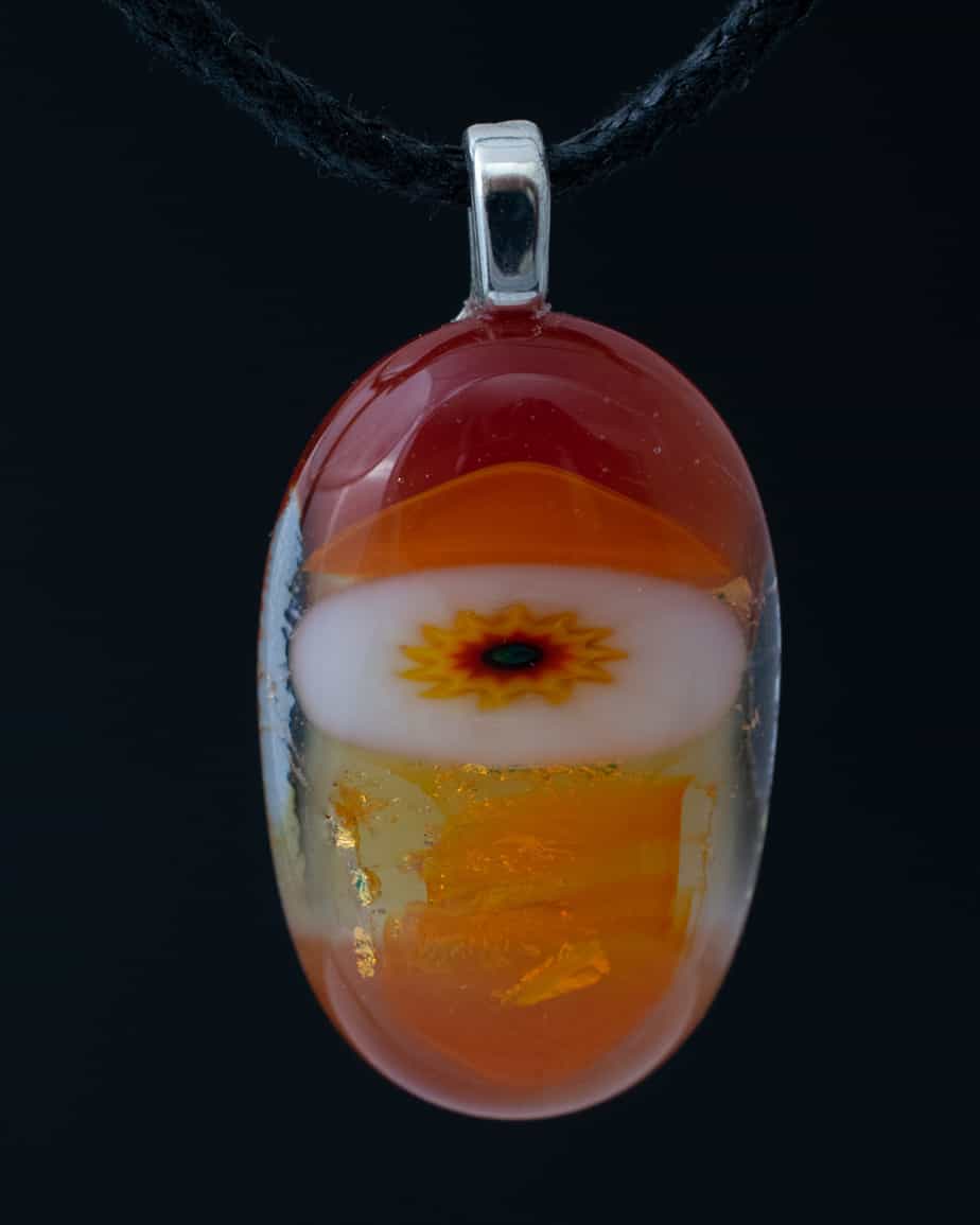 Dichroic fused glass pendant - Image 2