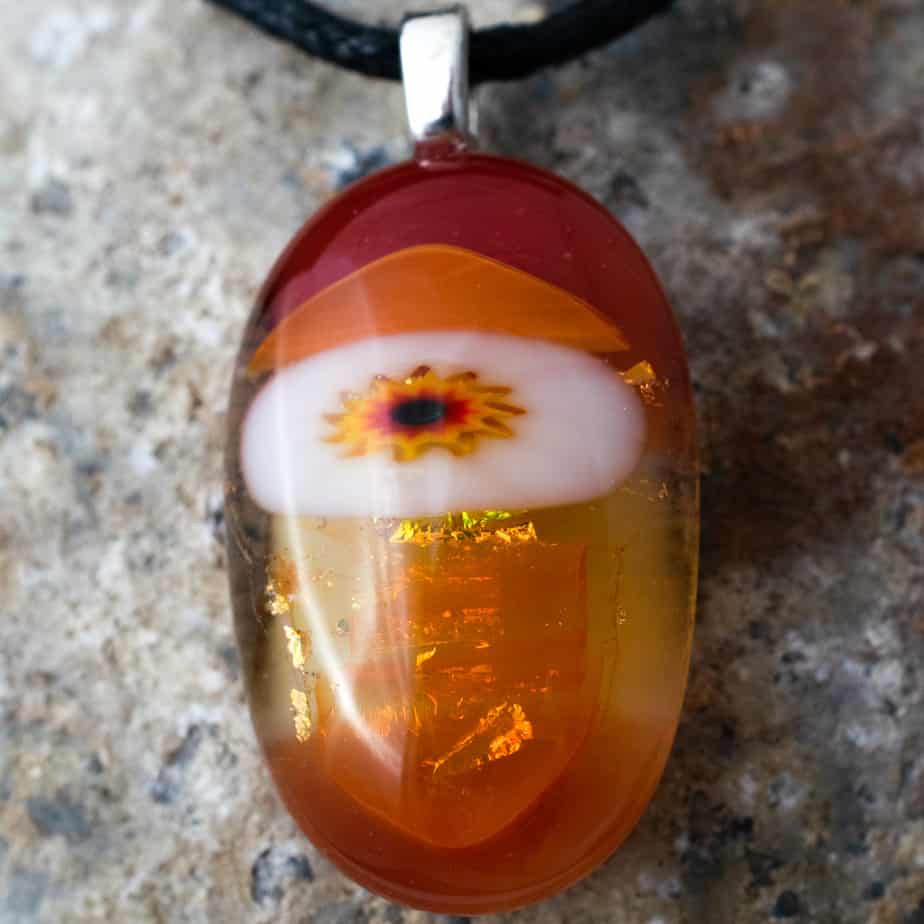 Dichroic fused glass pendant - Image 1