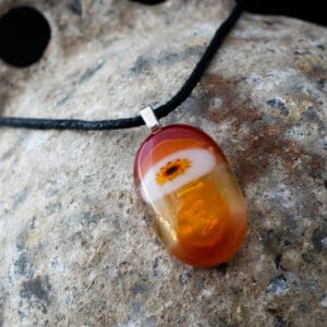 Dichroic fused glass pendant - Image 3