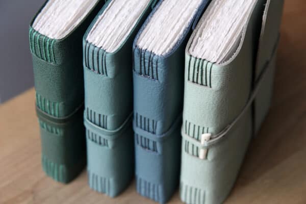 Grey Blue Leather Journal