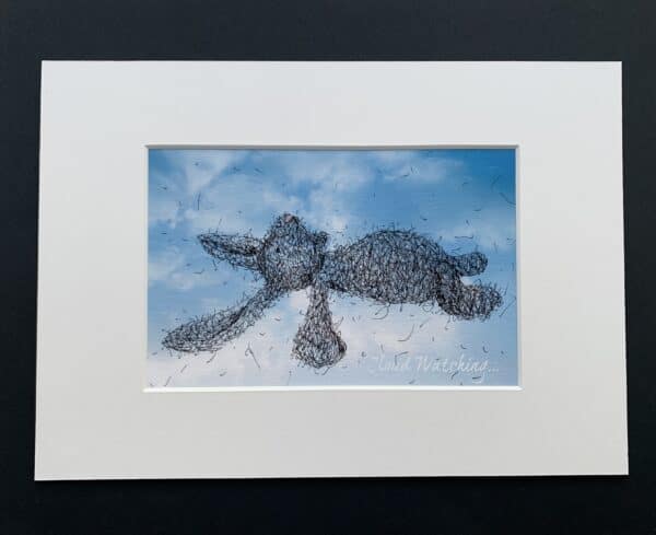 Cloud-watching Bunny Mounted Print