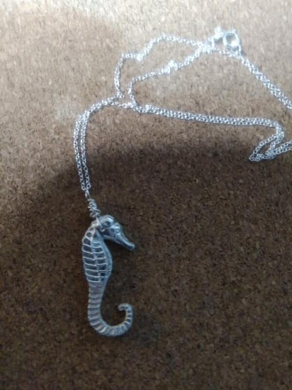 Fine silver seahorse