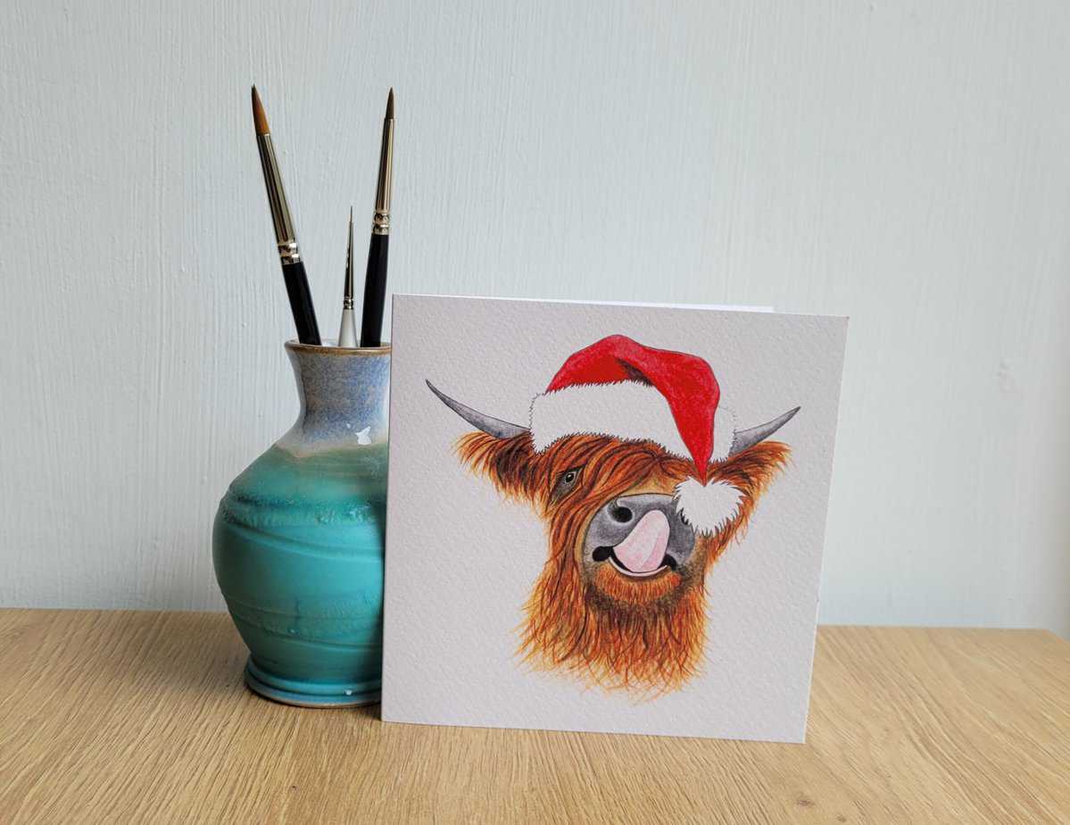 Christmas Card Pack - Highland Cow - 8 cards - Image 2