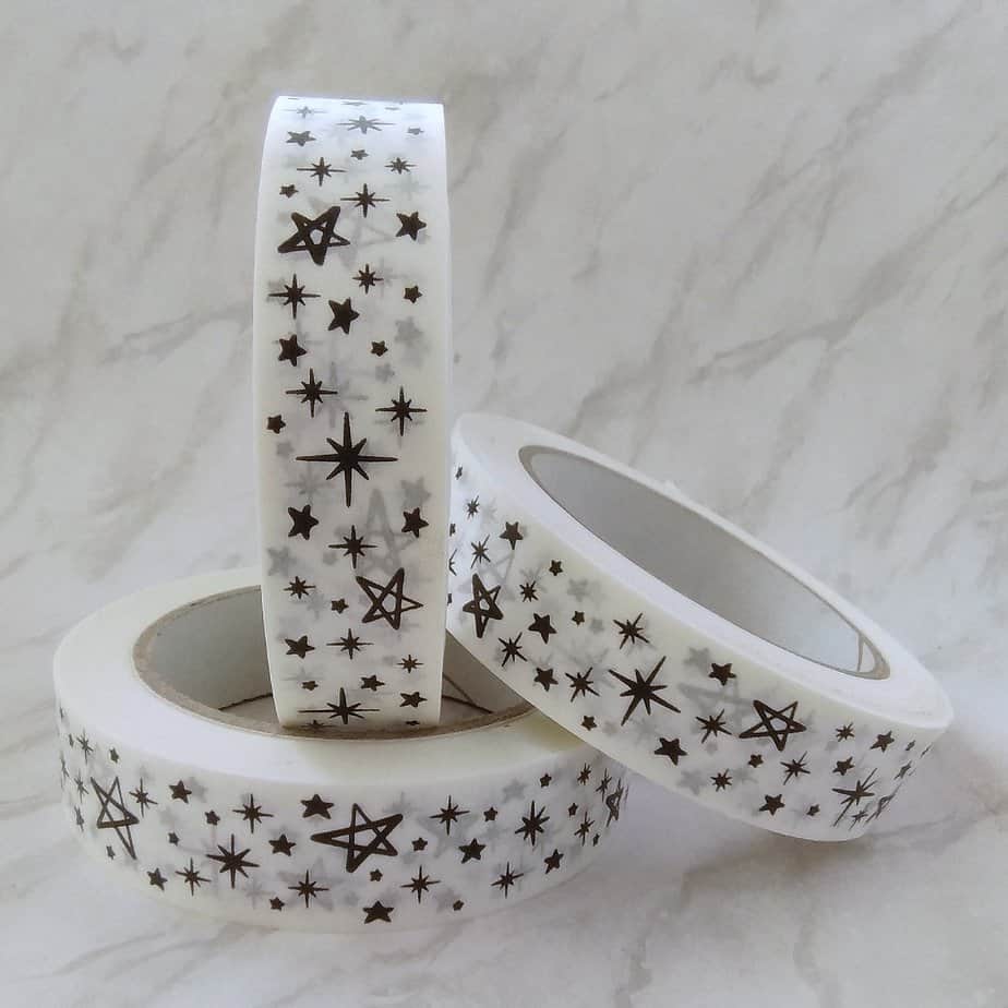 Stars on white paper tape - Image 3