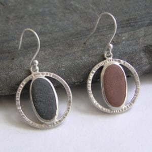 Handmade Pebble earrings in Recycled Sterling Silver