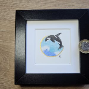 Original Watercolour Painting - Killer Whale mini framed - Image 2