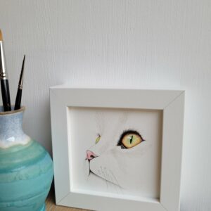 Original Watercolour Painting - Cat mini framed - Image 4