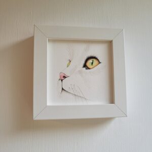 Original Watercolour Painting - Cat mini framed - Image 6