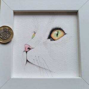 Original Watercolour Painting - Cat mini framed - Image 2