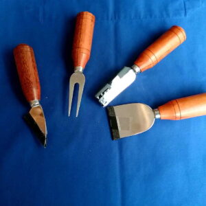 Cheese Knife Set with hand turned Scottish Hardwood handles - Image 1