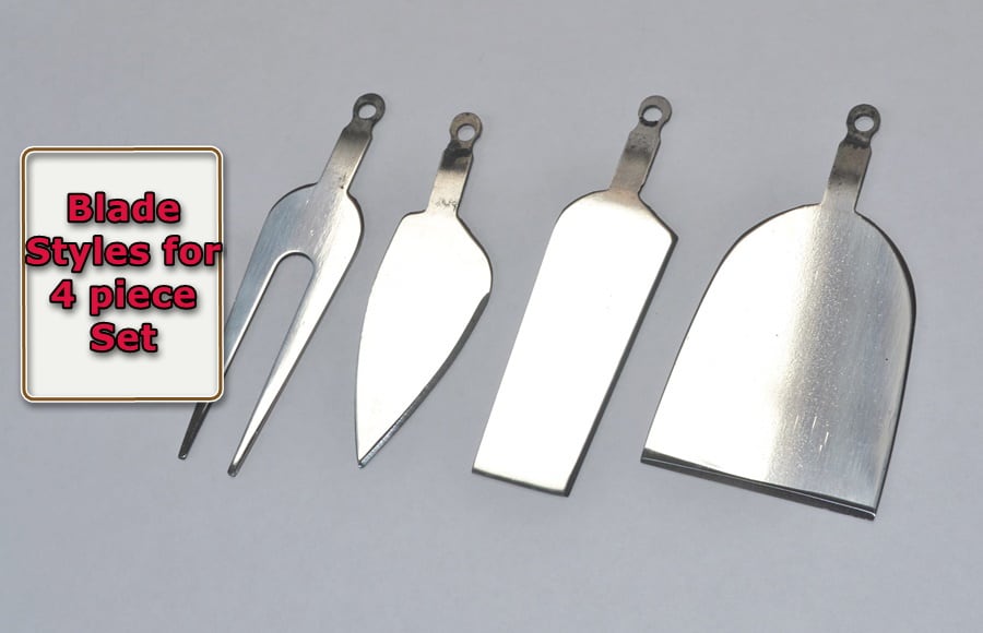 Cheese Knife Set with hand turned Scottish Hardwood handles - Image 2