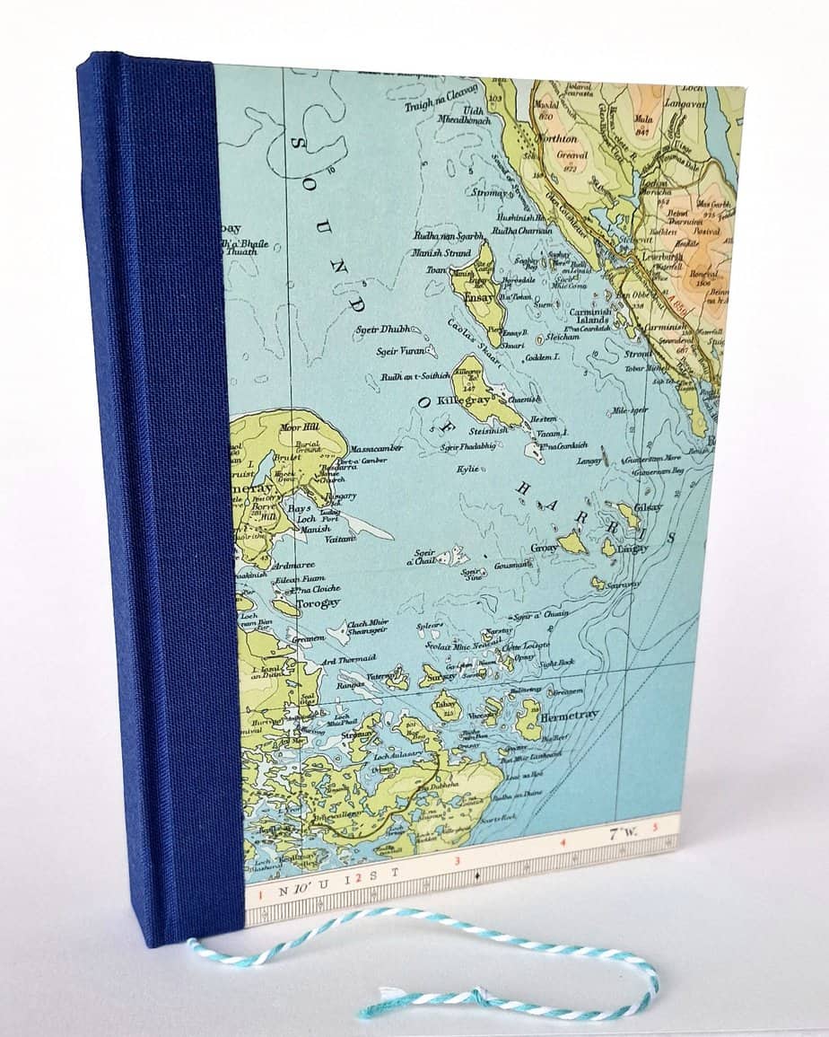 Map Covered Watercolour Sketchbook - Sound of Harris - Image 1