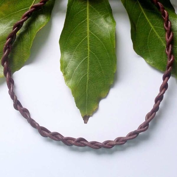 Unisex Leather Twist Braid Necklace