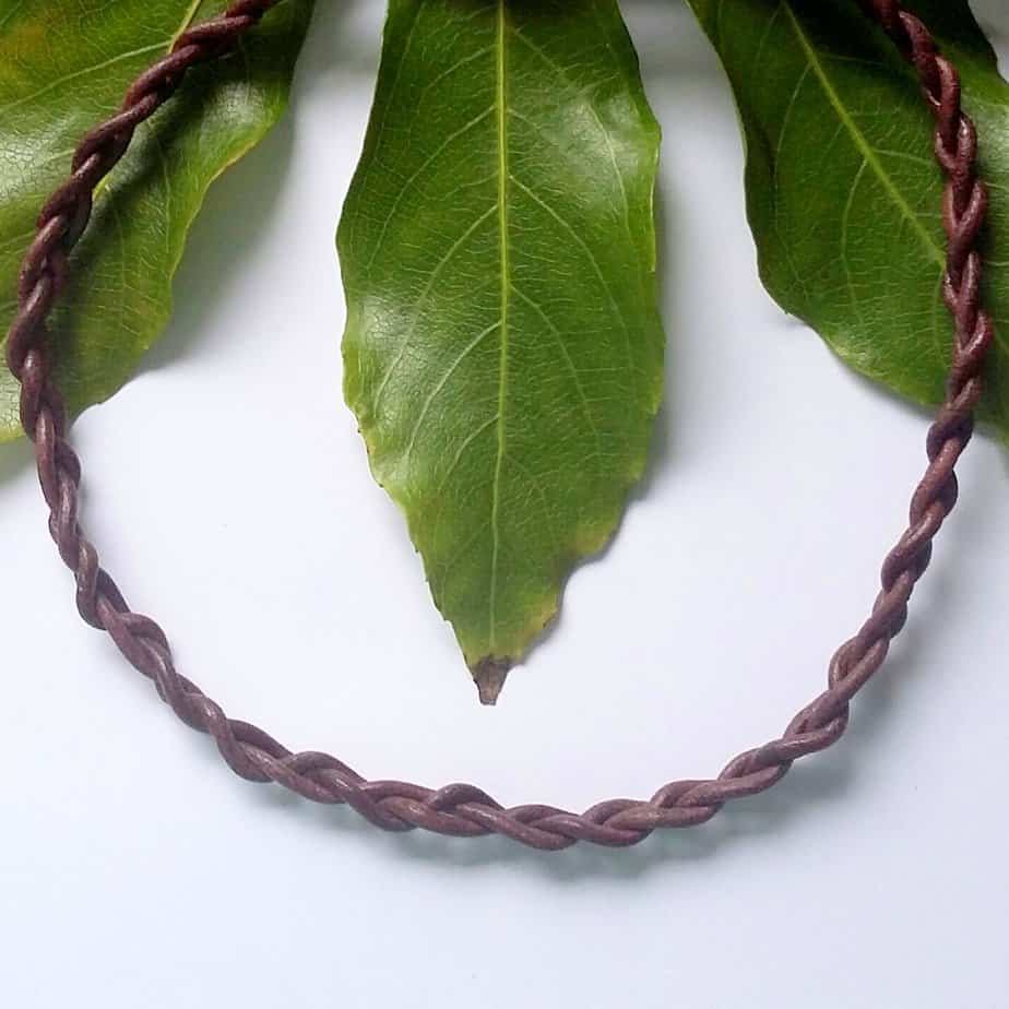 Unisex Leather Twist Braid Necklace - Image 1