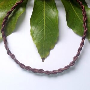 Unisex Leather Twist Braid Necklace - Image 2