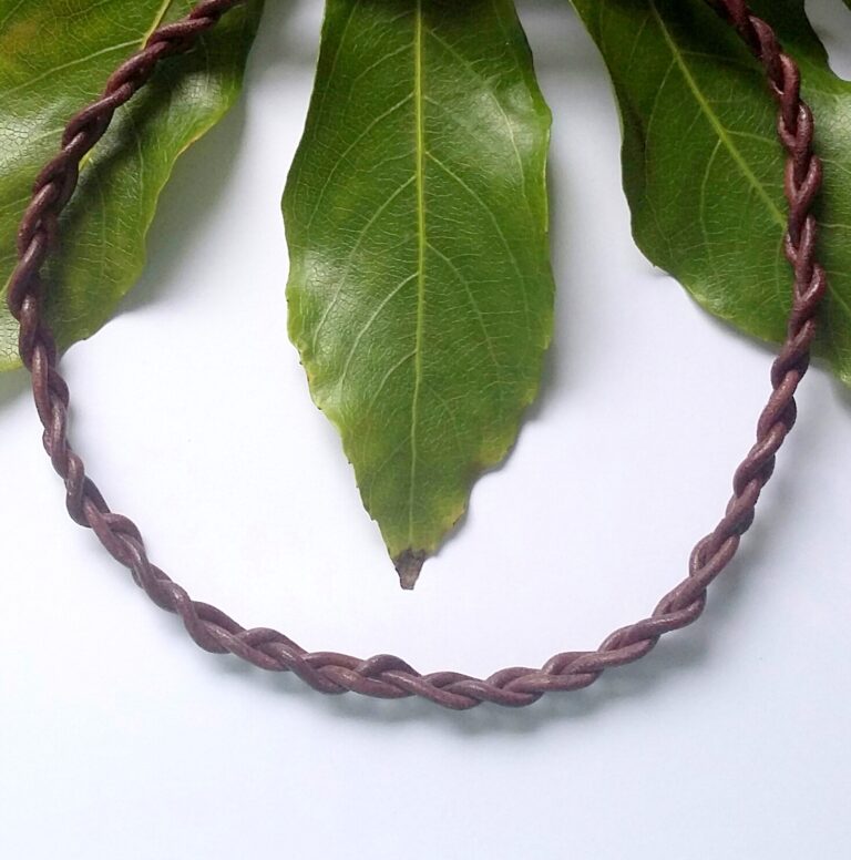 Unisex Leather Twist Braid Necklace