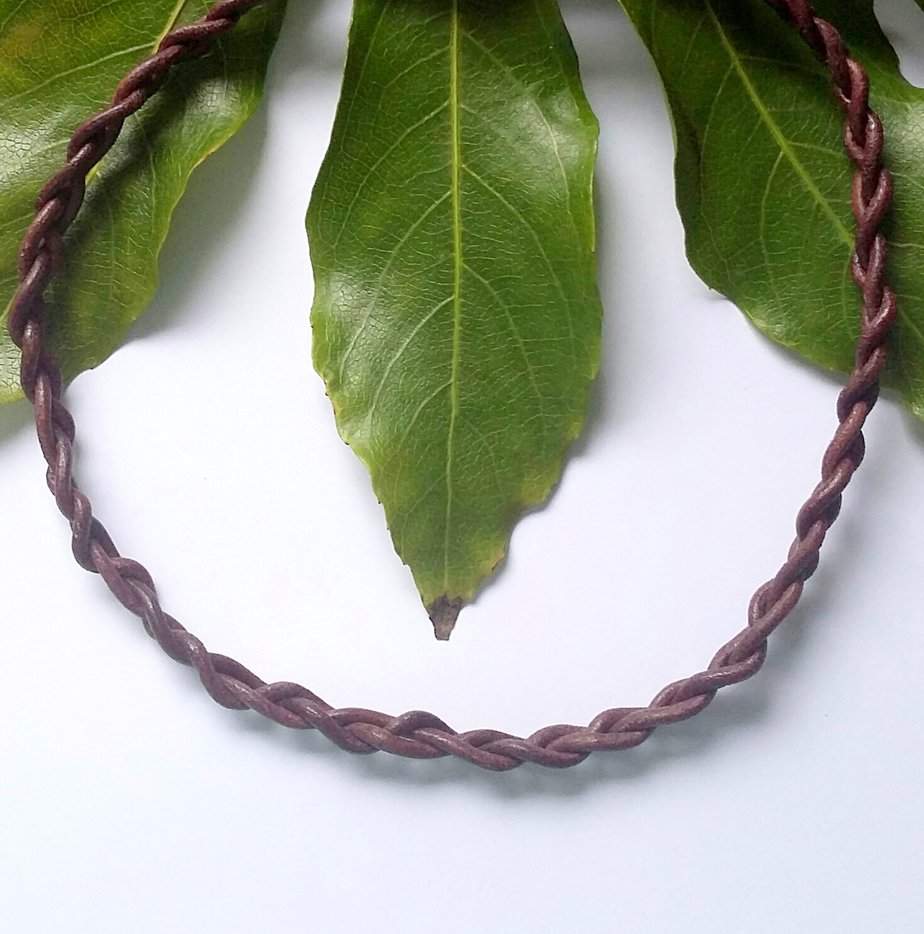 Unisex Leather Twist Braid Necklace - Image 2