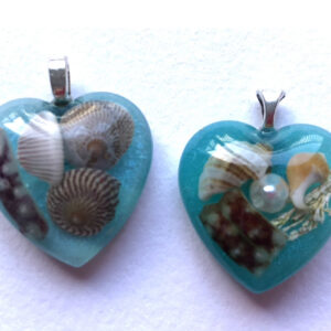 Sea blue resin beach pendants from Shetland. - Image 6