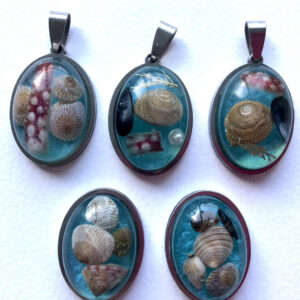 Sea blue resin beach pendants from Shetland. - Image 5