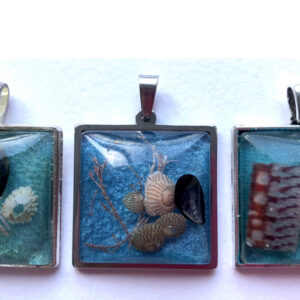 Sea blue resin beach pendants from Shetland. - Image 4