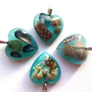 Sea blue resin beach pendants from Shetland. - Image 3