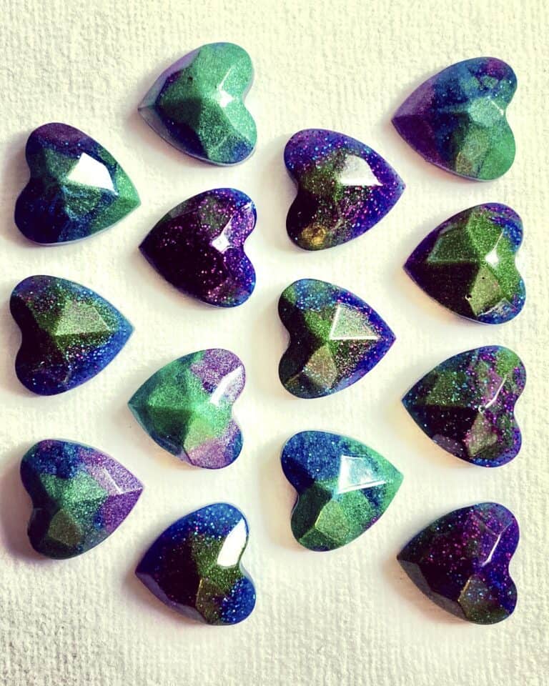 Aurora borealis inspired studs.