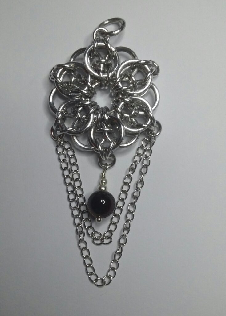 Chainmaille Chains and Tigers Eye Pendant
