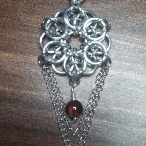 Chainmaille Chains and Tigers Eye Pendant - Image 6