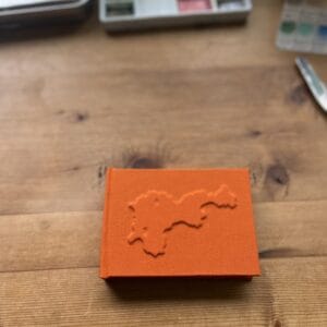 Small Embossed Tiree Watercolour Sketchbook - Orange - Image 2